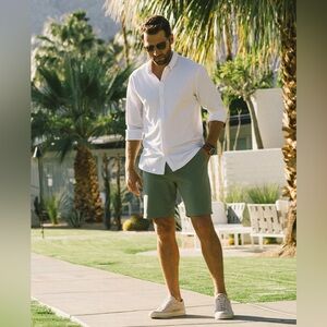 Swet Tailor Men’s The Everyday Chino Short in Olive Green Size 36 NWT